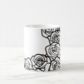 Vrouwelijke vintage witte rozen koffiemok (Center)