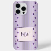 Vrouwelijke violette strepen en Paarse bloemrijen Case-Mate iPhone Case (Achterkant)