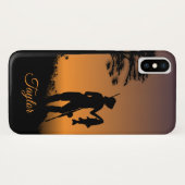 Vrouwelijke Visser Aangepaste Tekst Case-Mate iPhone Case (Achterkant (horizontaal))