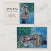 Vrouwelijke vissersboot van het meer van Cool orie Visitekaartje (Voorkant / Achterkant)