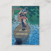 Vrouwelijke vissersboot van het meer van Cool orie Visitekaartje (Achterkant)
