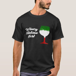 Vrouwelijke vlag Italiaanse vrouw Winey T-shirt