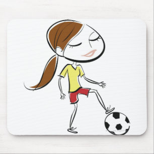 Vrouwelijke voetbal muismat