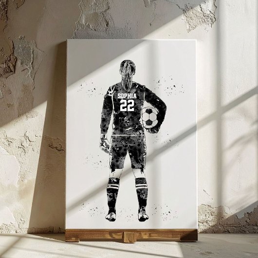Vrouwelijke Voetbaldoelman Canvas Afdruk