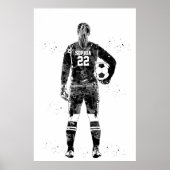 Vrouwelijke Voetbaldoelman Poster (Voorkant)
