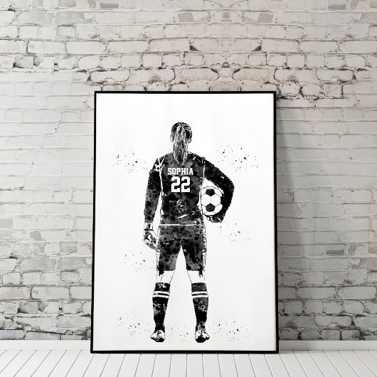 Vrouwelijke Voetbaldoelman Poster