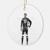 Vrouwelijke voetbalkeeper keramisch ornament (Links)
