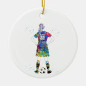 Vrouwelijke voetballer  keramisch ornament (Voorkant)