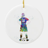 Vrouwelijke voetballer  keramisch ornament (Achterkant)