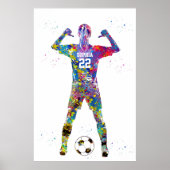 Vrouwelijke voetballer poster (Voorkant)