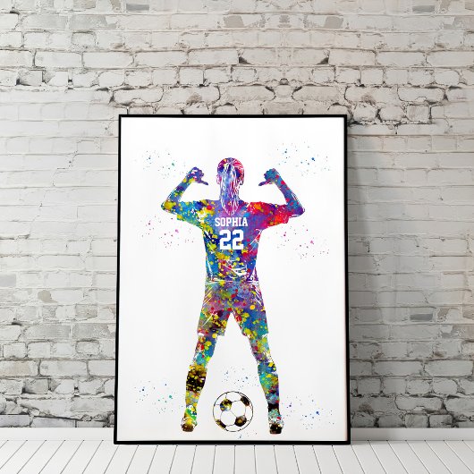 Vrouwelijke voetballer poster