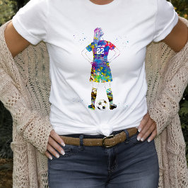 Vrouwelijke voetballer t-shirt