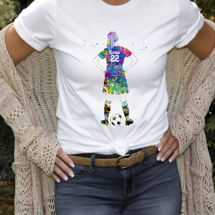 Vrouwelijke voetballer t-shirt