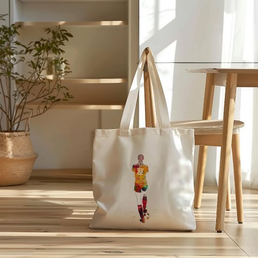 Vrouwelijke voetballer  tote bag