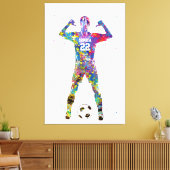 Vrouwelijke Voetbalspeler Canvas Afdruk (Insitu (Woonkamer))
