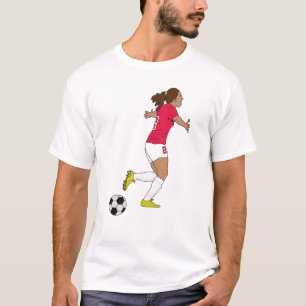 Vrouwelijke Voetbalspeler die Doelpunt Viering Spo T-shirt