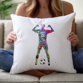 Vrouwelijke Voetbalspeler Kussen