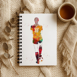 Vrouwelijke Voetbalspeler Notitieboek