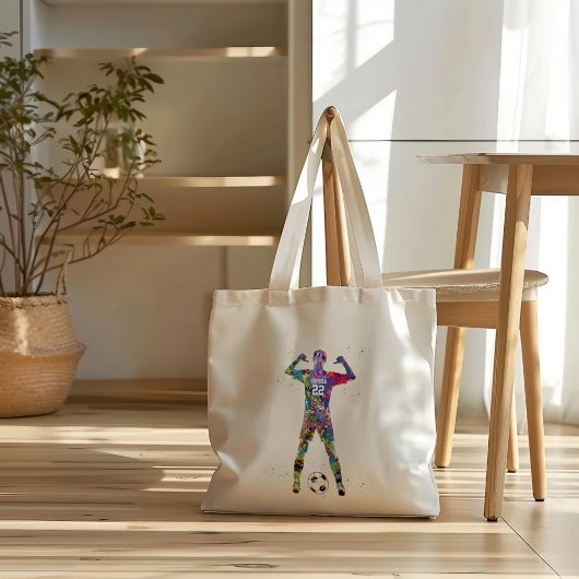 Vrouwelijke Voetbalspeler Tote Bag