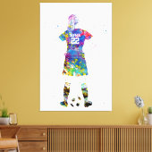 Vrouwelijke Voetbalster Canvas Afdruk (Insitu (Woonkamer))
