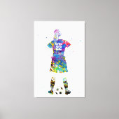 Vrouwelijke Voetbalster Canvas Afdruk (Voorkant)