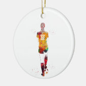 Vrouwelijke Voetbalster Keramisch Ornament (Links)