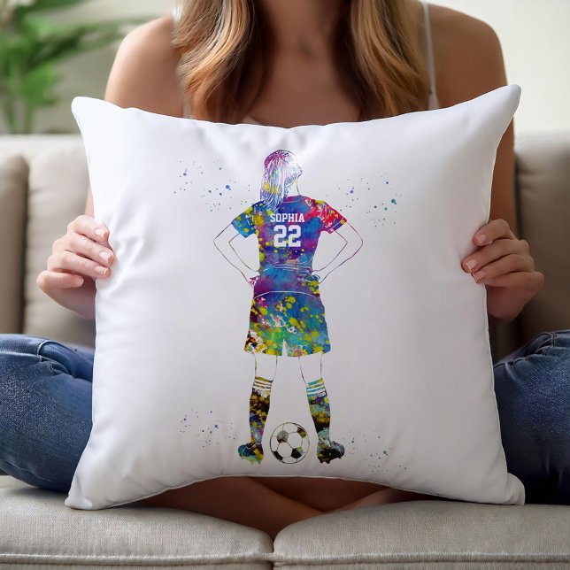 Vrouwelijke Voetbalster  Kussen (Creator heeft geüpload)