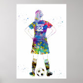 Vrouwelijke Voetbalster Poster (Voorkant)