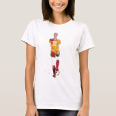 Vrouwelijke Voetbalster T-shirt (Voorkant)