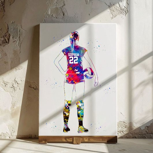 Vrouwelijke Volleybalspeler Canvas Afdruk