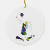 Vrouwelijke Volleybalspeler Keramisch Ornament (Voorkant)