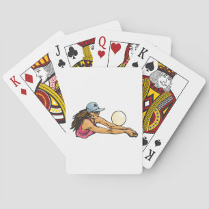 Vrouwelijke Volleybalspeler Pokerkaarten