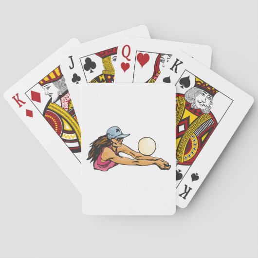 Vrouwelijke Volleybalspeler Pokerkaarten (Achterkant)