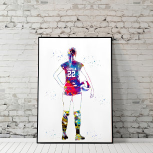 Vrouwelijke Volleybalspeler Poster