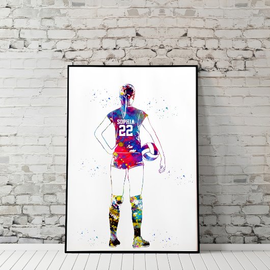 Vrouwelijke Volleybalspeler Poster