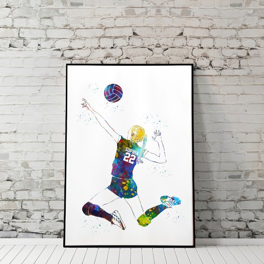 Vrouwelijke Volleybalspeler Poster