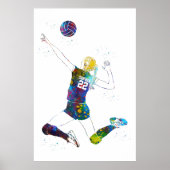 Vrouwelijke Volleybalspeler Poster (Voorkant)