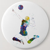 Vrouwelijke Volleybalspeler Ronde Button 6,0 Cm (Voorkant)