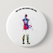 Vrouwelijke Volleybalspeler Ronde Button 7,6 Cm (Voorkant)