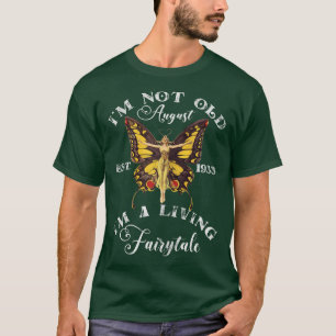 Vrouwelijke vrouw geboren in augustus 1933, geboo t-shirt