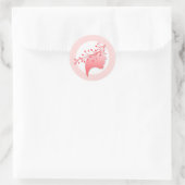 Vrouwelijke vrouw Silhouette Logo Koraal en Roze Ronde Sticker (Tas)