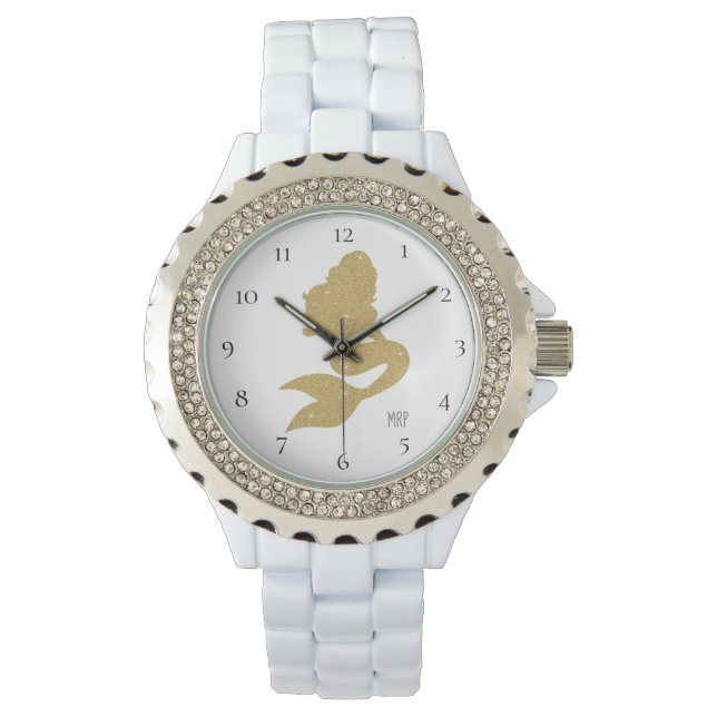 *~* Vrouwelijke Vrouwen Gouden Glitter Trendy Zeem Horloge (Voorkant)