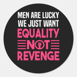 Vrouwelijke vrouwen zeggen: ronde sticker