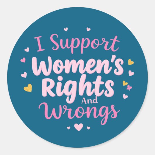 Vrouwelijke vrouwenrechten en vrouwenmisstanden ronde sticker (Voorkant)