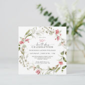 Vrouwelijke Waterverf Bloemen 30ste Verjaardagsfee Kaart (Staand voorkant)