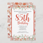 Vrouwelijke Waterverf Bloemen 85e Verjaardagsfeest Kaart (Voorkant / Achterkant)