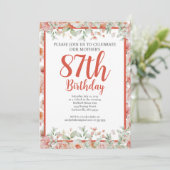 Vrouwelijke Waterverf Bloemen 87ste Verjaardagsfee Kaart (Staand voorkant)