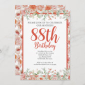 Vrouwelijke Waterverf Bloemen 88ste Verjaardagsfee Kaart (Voorkant / Achterkant)