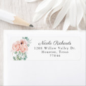 Vrouwelijke Waterverf Bloemenroze en Beige Etiket (Insitu)