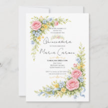 Vrouwelijke waterverf bloemige Quinceanera tiara